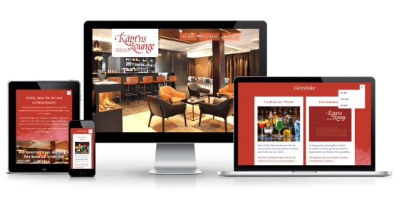Responsive One Page Website Käpt'ns Lounge
