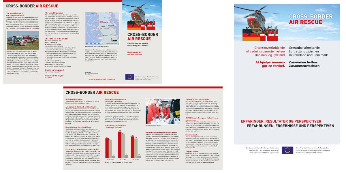 Folder und Broschüre für Cross-Border Air Rescue
