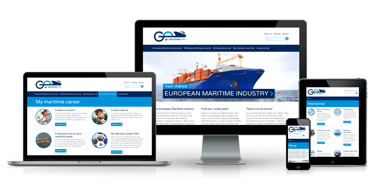 Logo und Responsive Website Go Maritime